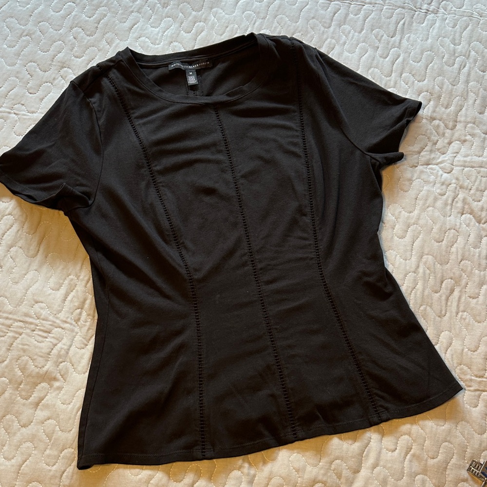 White House Black Market Black Short Sleeve Top